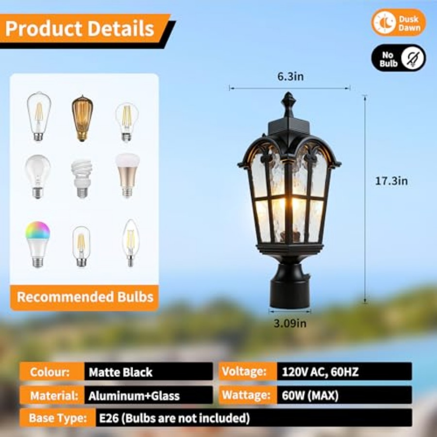 Sensor Outdoor Post Lights Wat - Lighting Fixture Outdoor avaliação e preço