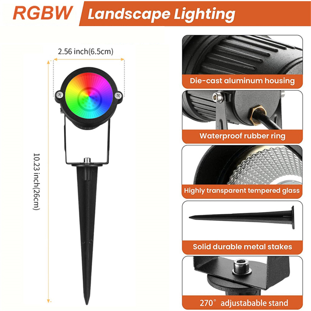 RGBW Landscape Lighting 10W wi - Outdoor Lighting For Garden avaliação e preço