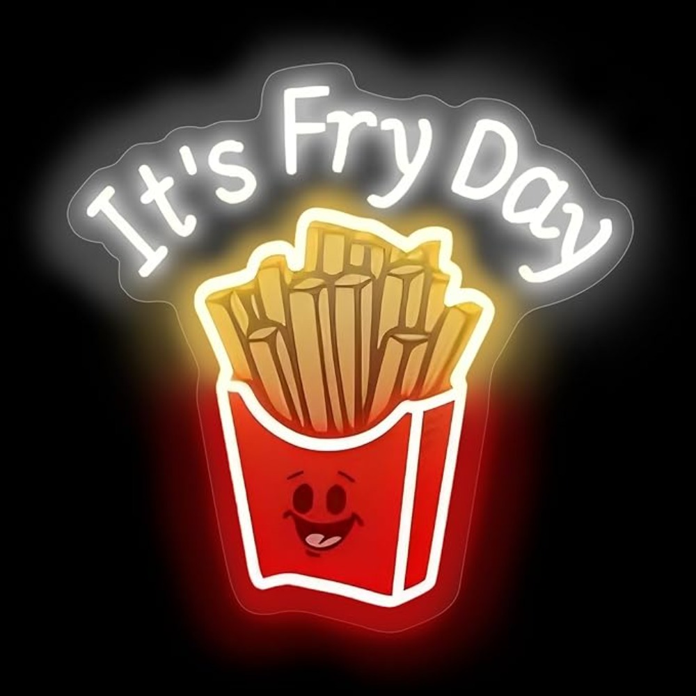 French Fries Neon Light,It's F - Outdoor Lighting Restaurant avaliação e preço