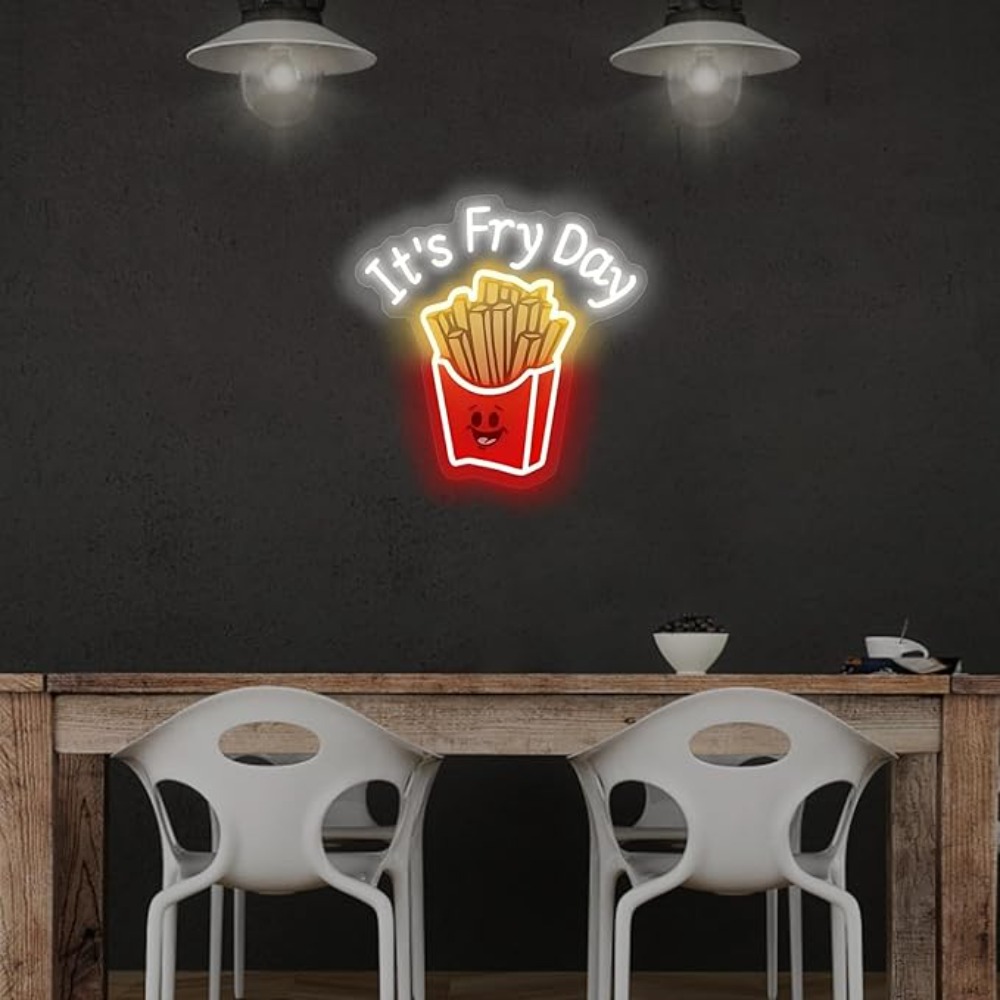 French Fries Neon Light,It's F - Outdoor Lighting Restaurant avaliação e preço