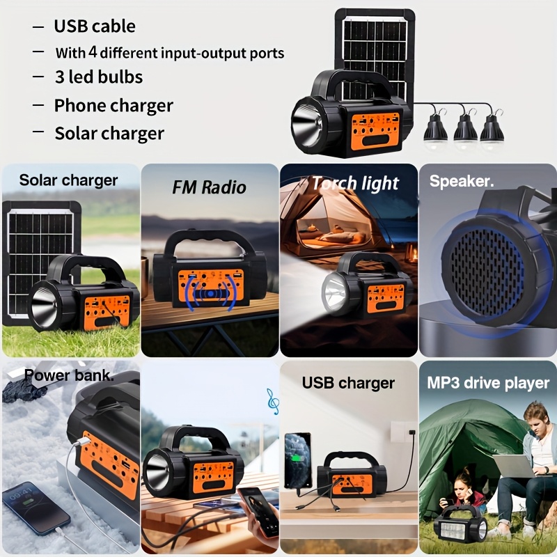 Solar Rechargeable Camping Lig - Outdoor Lighting Wire avaliação e preço