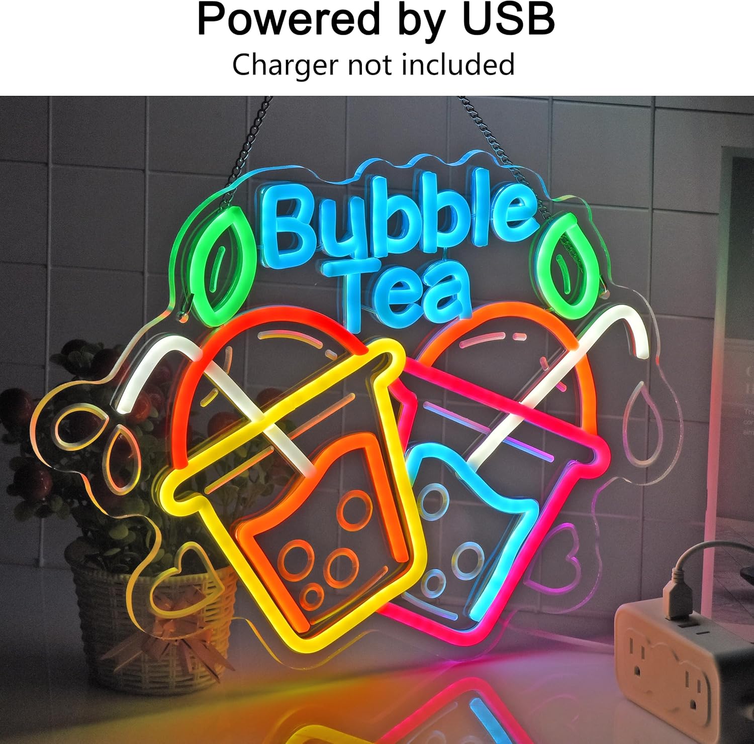 Bubble Tea Neon Sign USB Led L - Outdoor Lighting Restaurant avaliação e preço