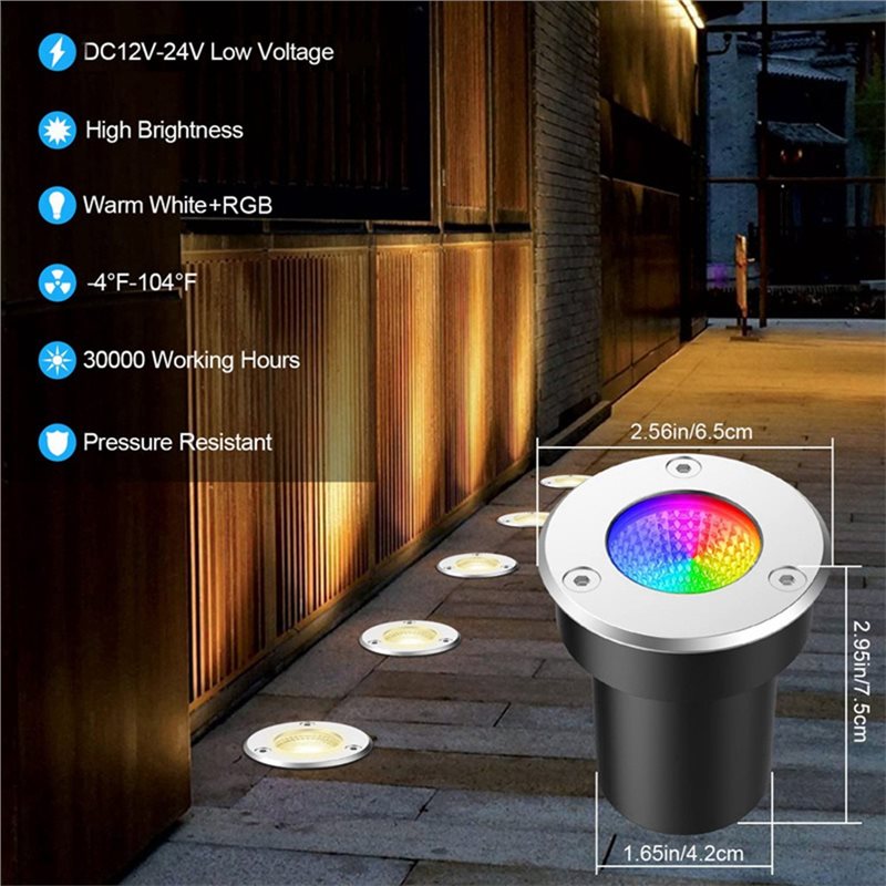 【NEW YEAR  】RGBW In Ground Lig - Outdoor Lighting Low Voltage avaliação e preço