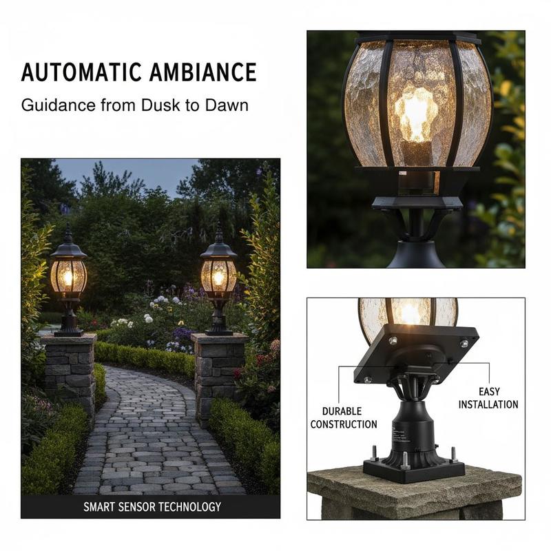 2-Pack Exterior Pillar Lantern - Outdoor Lighting Driveway avaliação e preço