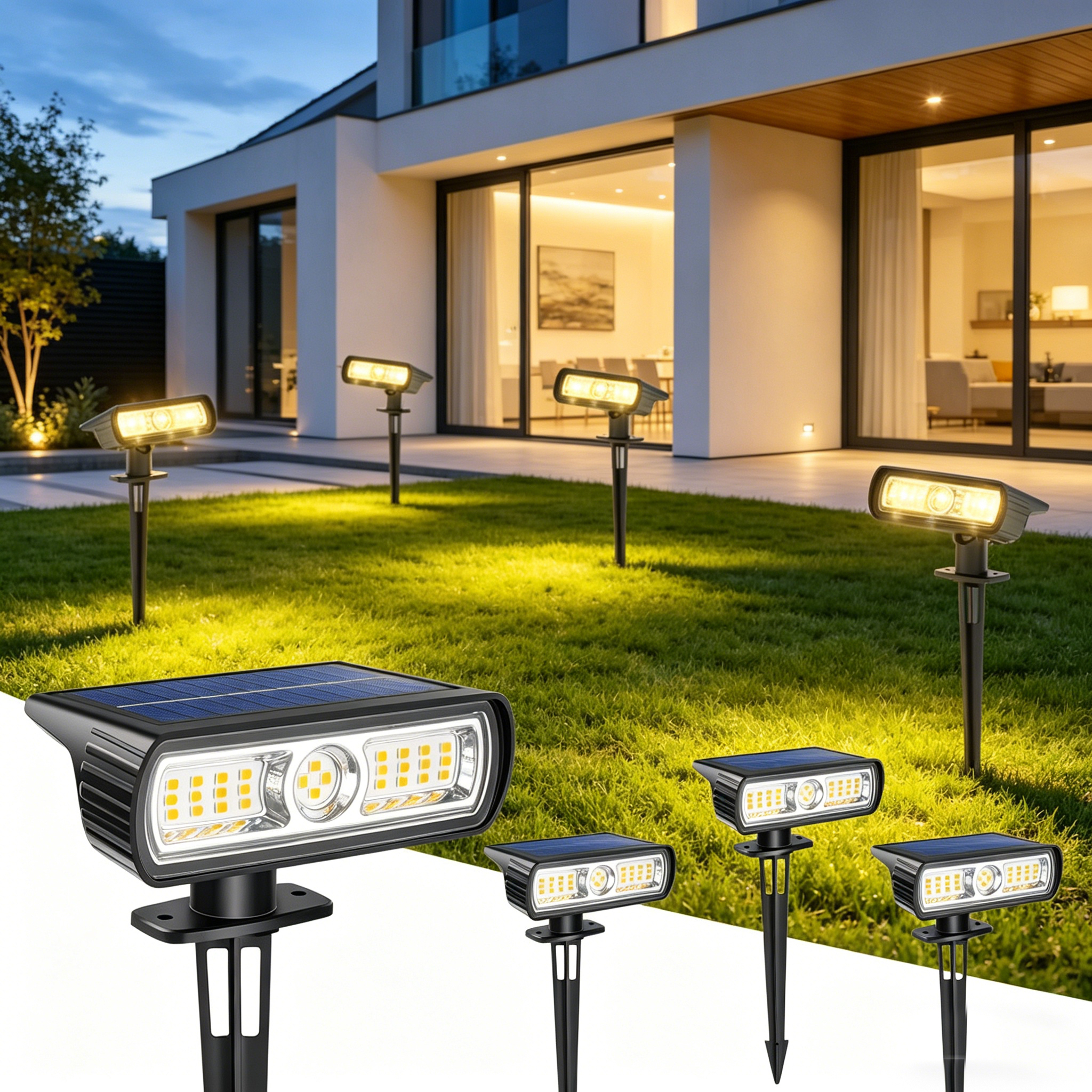 4 Pack Solar Landscape Spot Li - Outdoor Lighting And Landscape avaliação e preço