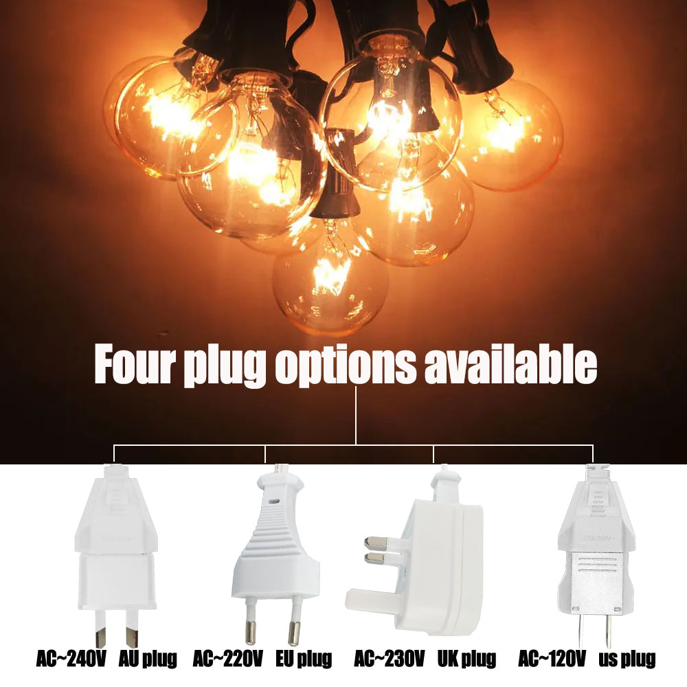 Vintage G40 Clear Bulb String  - Outdoor Lighting Globes avaliação e preço