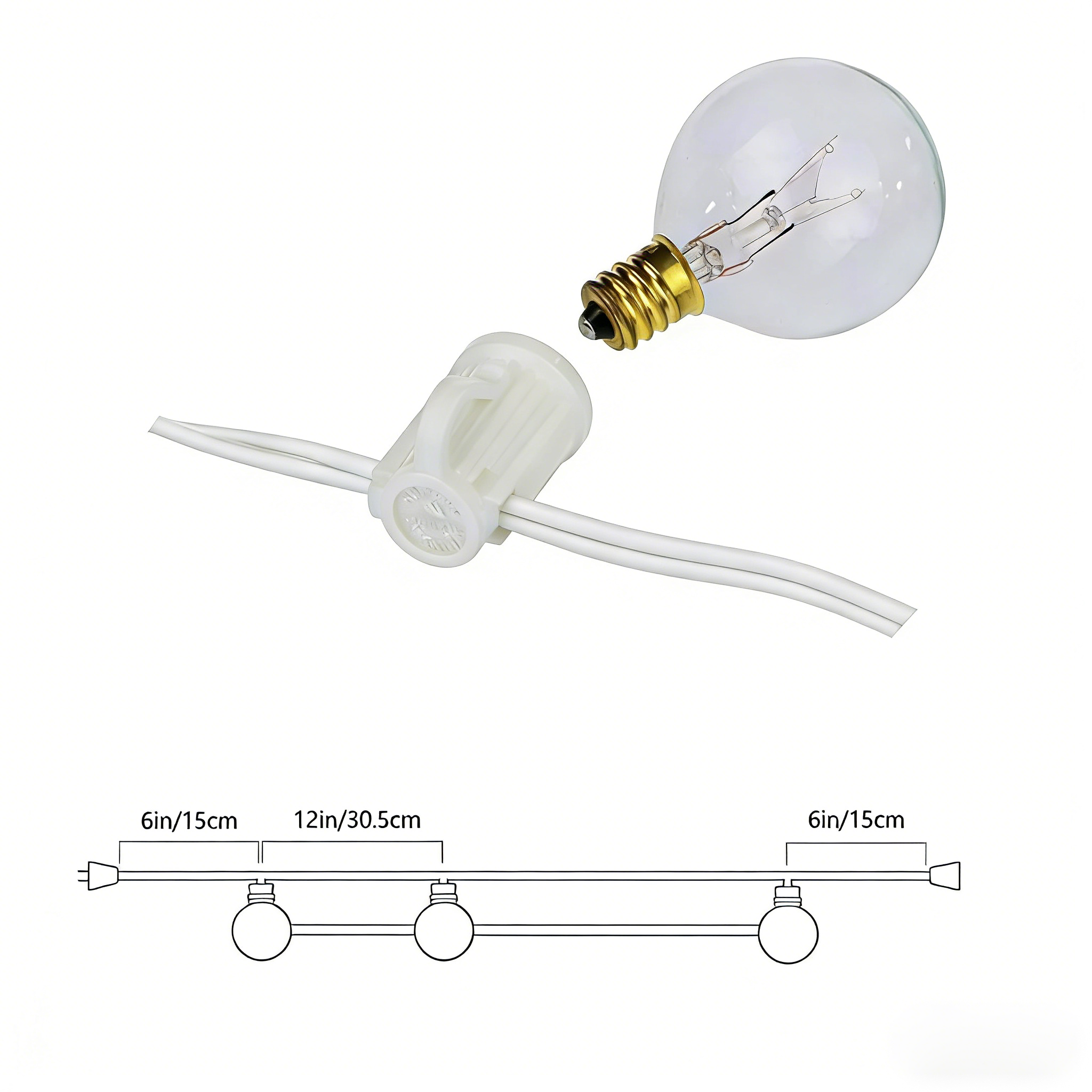 Vintage G40 Clear Bulb String  - Outdoor Lighting Globes avaliação e preço