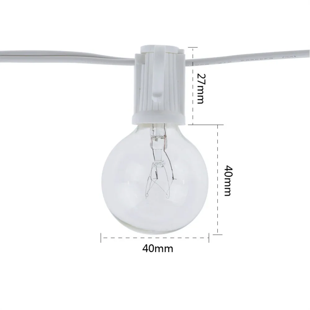 Vintage G40 Clear Bulb String  - Outdoor Lighting Globes avaliação e preço