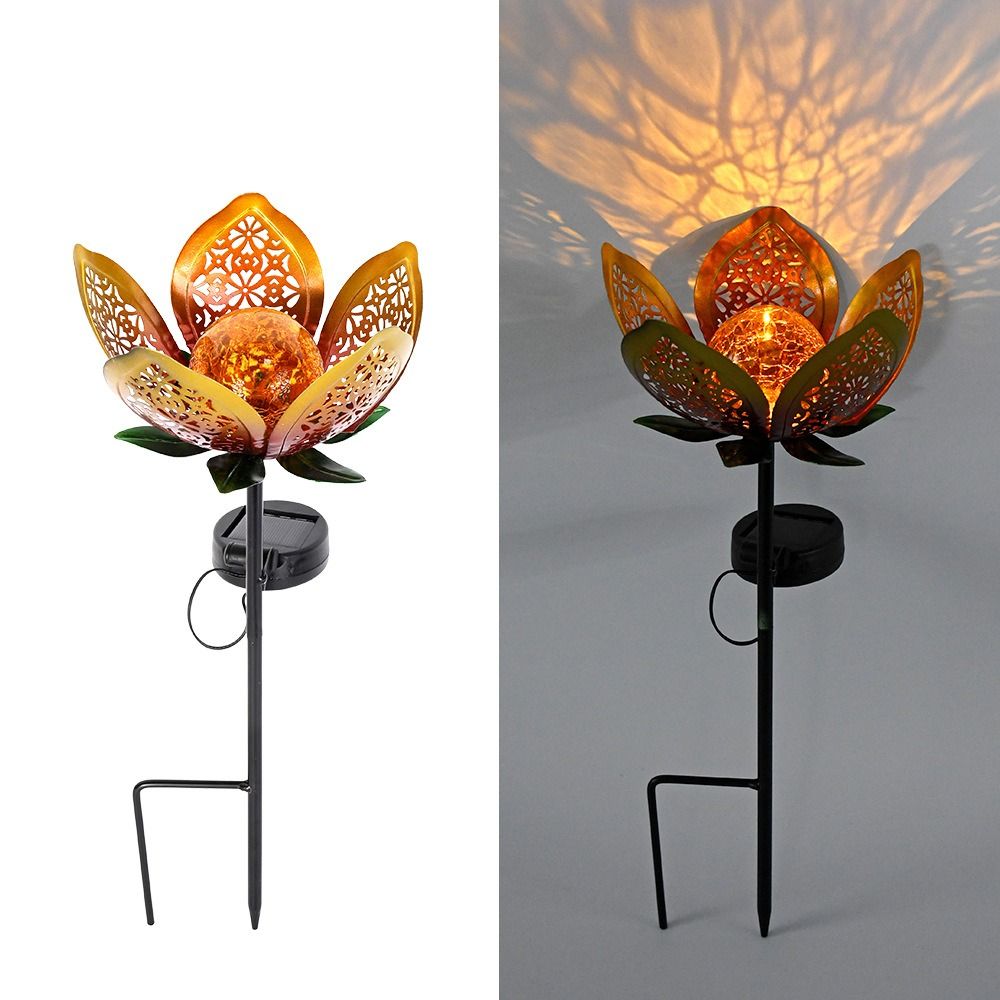 Lotus Shaped Solar Powered Lam - Outdoor Lighting Ground Fixtures avaliação e preço
