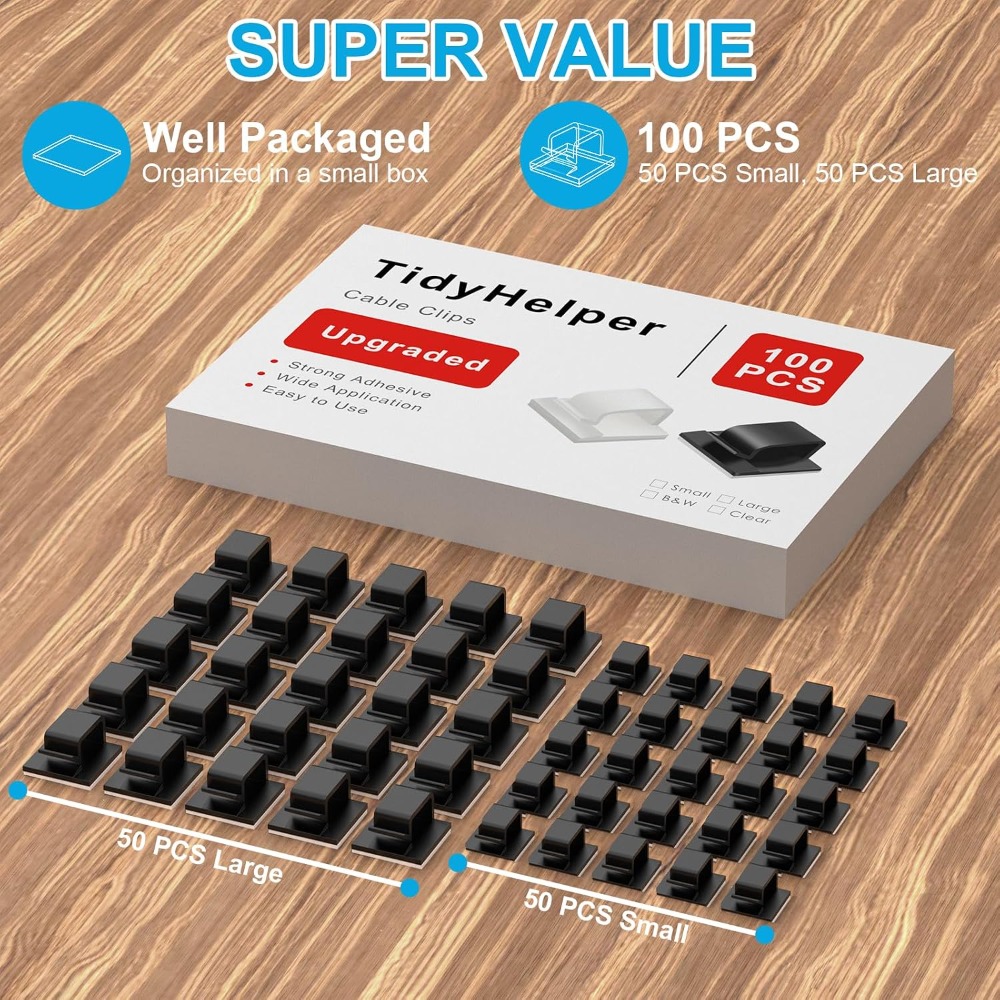 100 PCS Adhesive Cable Clips,  - Outdoor Lighting Wire avaliação e preço