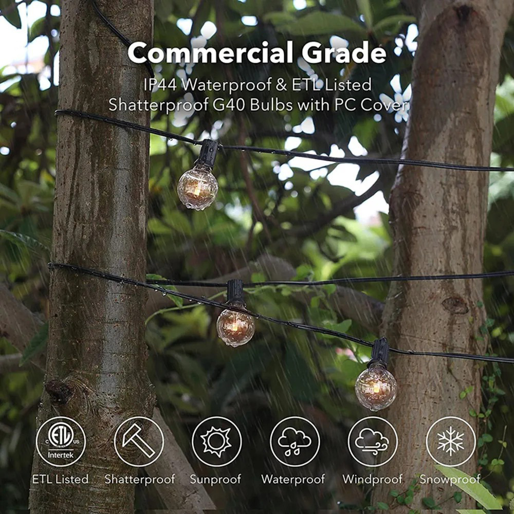 8M/15M G40 Globe String Lights - Outdoor Lighting Globes avaliação e preço
