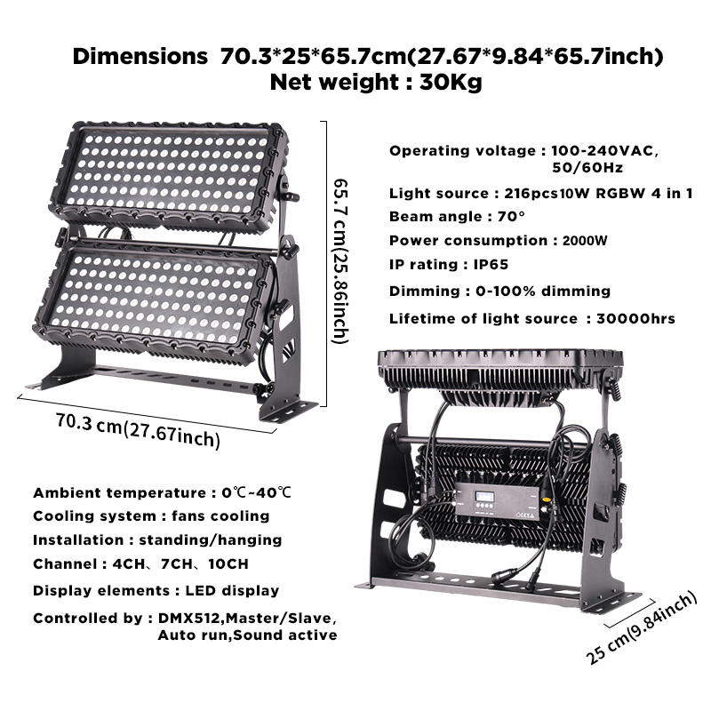 MSDouble Led City Color 2000w  - Outdoor Lighting Architectural avaliação e preço