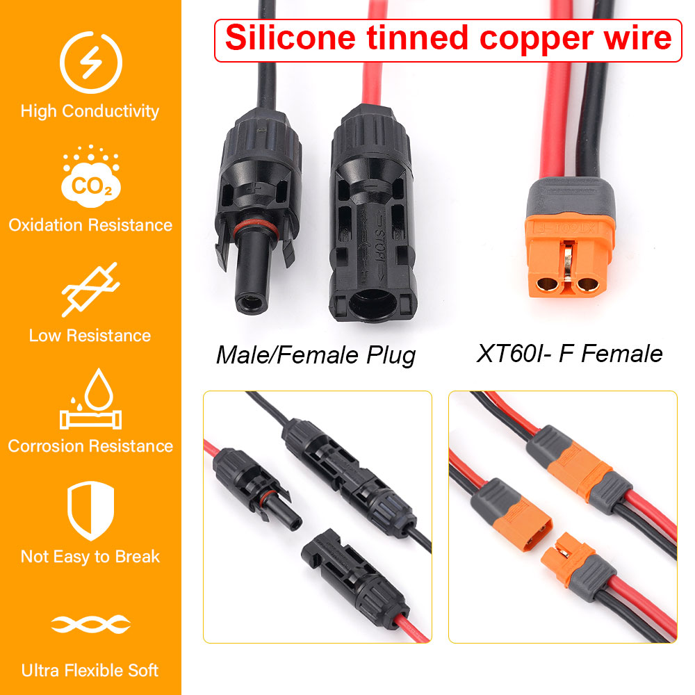 Solar Charge Cable XT60I- F Ad - Outdoor Lighting Extension Cable avaliação e preço