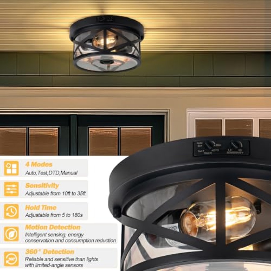 Motion Sensor Outdoor Ceiling  - Lighting Fixture Outdoor avaliação e preço