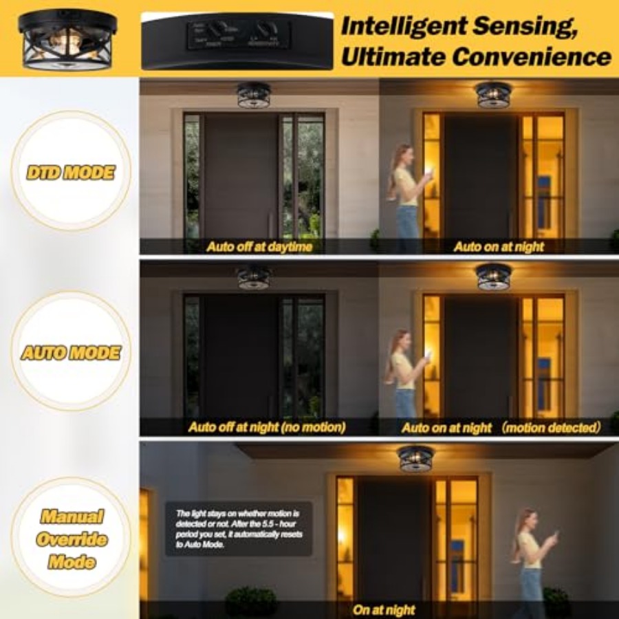 Motion Sensor Outdoor Ceiling  - Lighting Fixture Outdoor avaliação e preço