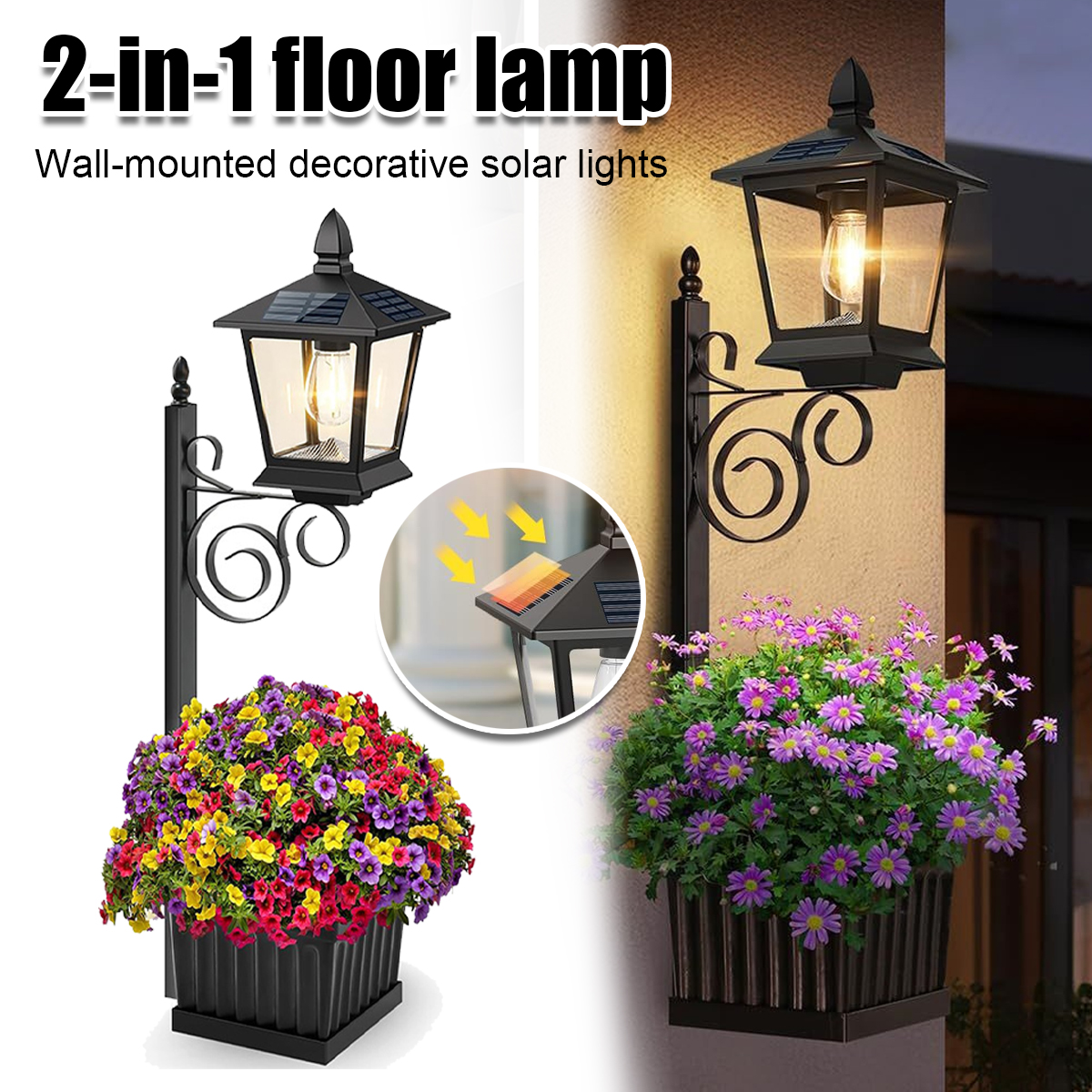 Solar Powered 2-in-1 Flower Po - Outdoor Lighting For Garden avaliação e preço