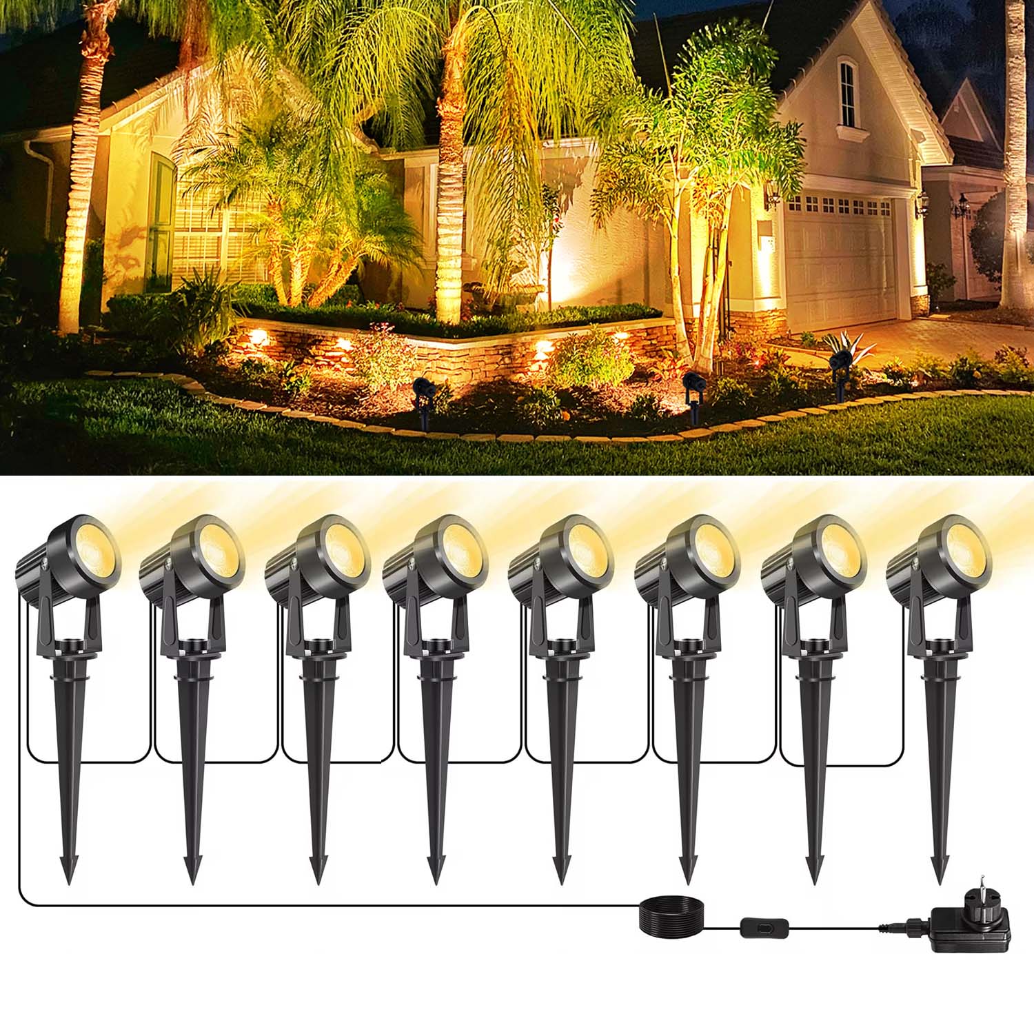 4/6/8LEDS 3000K Outdoor Spotli - Outdoor Lighting Low Voltage avaliação e preço