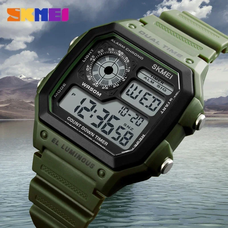 SKMEI 1299 Fashion Men PU Stra - Outdoor Lighting Zones avaliação e preço