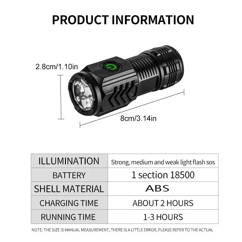 Mini 3LED Flashlight With Pen  - Outdoor Lighting Permanent avaliação e preço