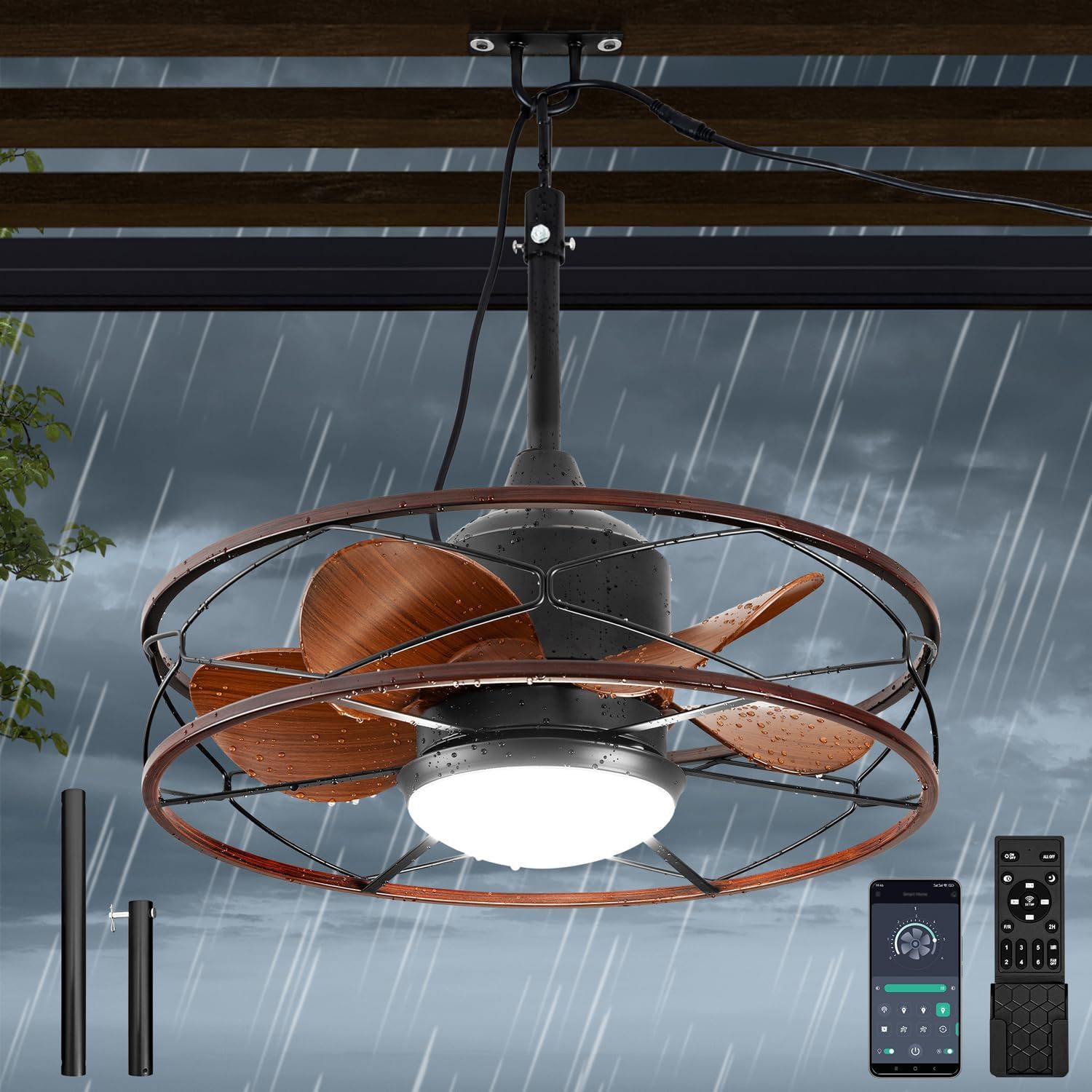 20Inch LED Outdoor Ceiling Fan - Outdoor Lighting Under Roof avaliação e preço