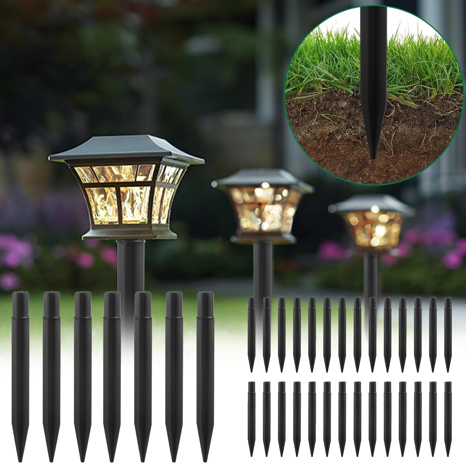 1-32PCS Solar Garden Lights Ou - Outdoor Lighting Ground Fixtures avaliação e preço
