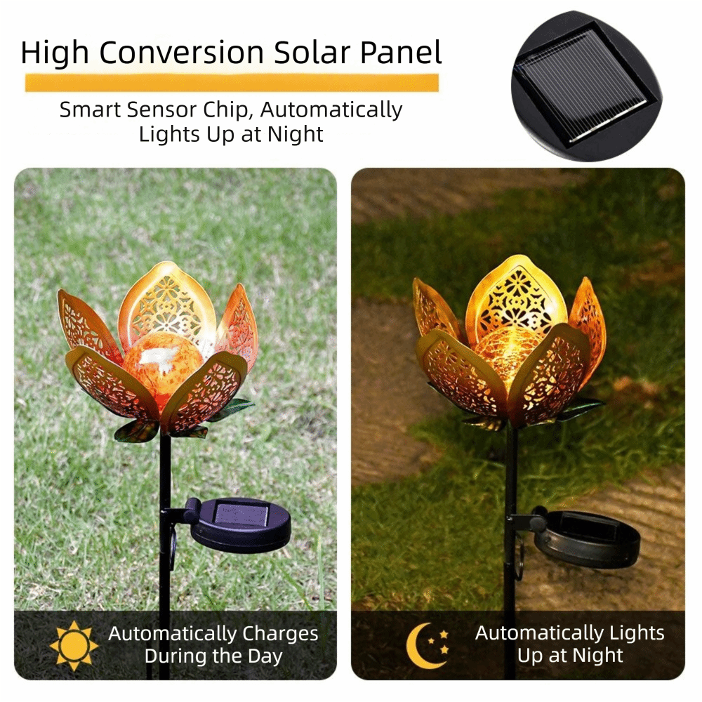 Lotus Shaped Solar Powered Lam - Outdoor Lighting Ground Fixtures avaliação e preço