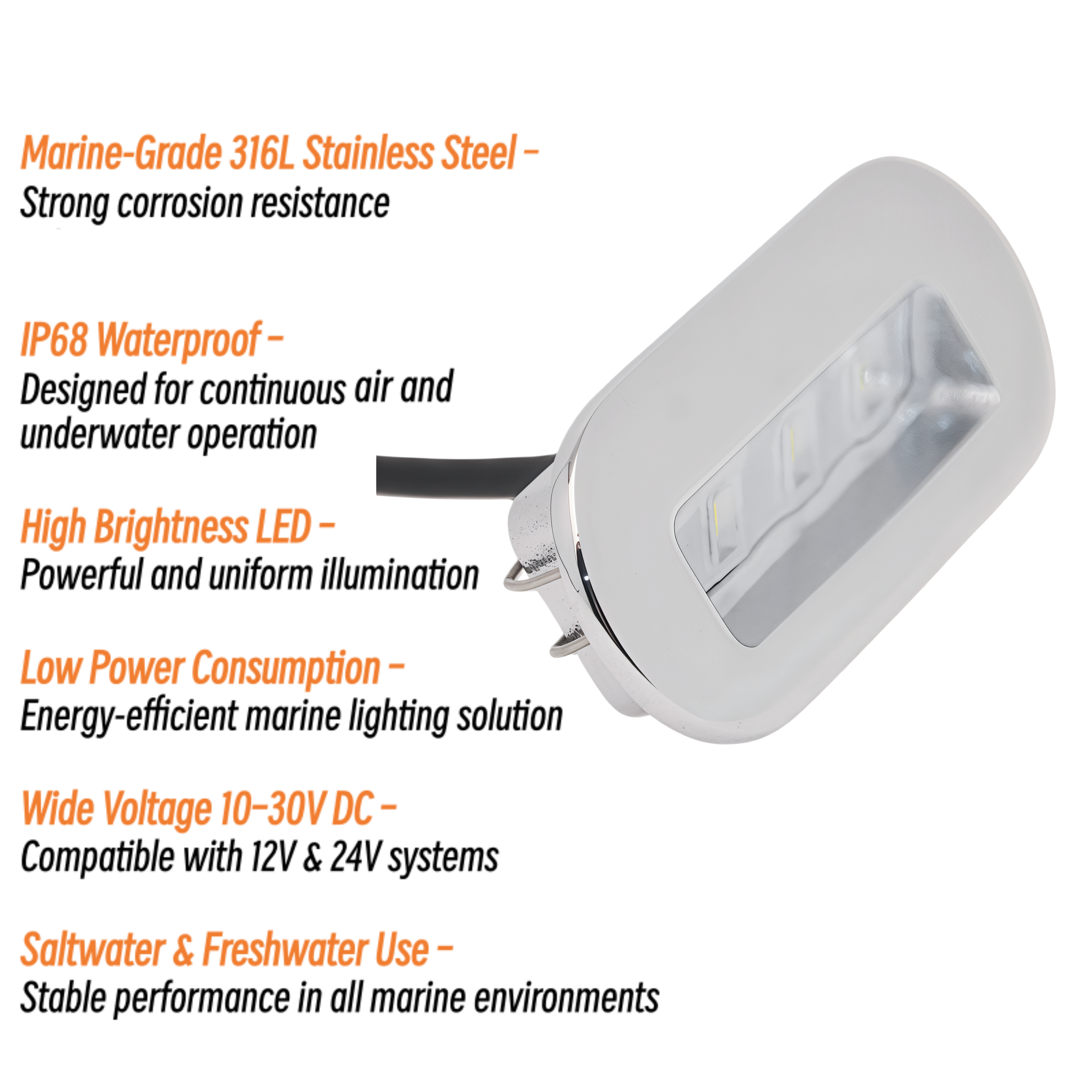 3W LED Courtesy Light 12V 24V  - Deck Step Light avaliação e preço