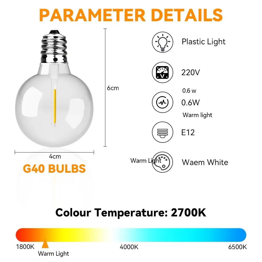 30M 15M Fairy String Light G40 - Outdoor Lighting Driveway avaliação e preço