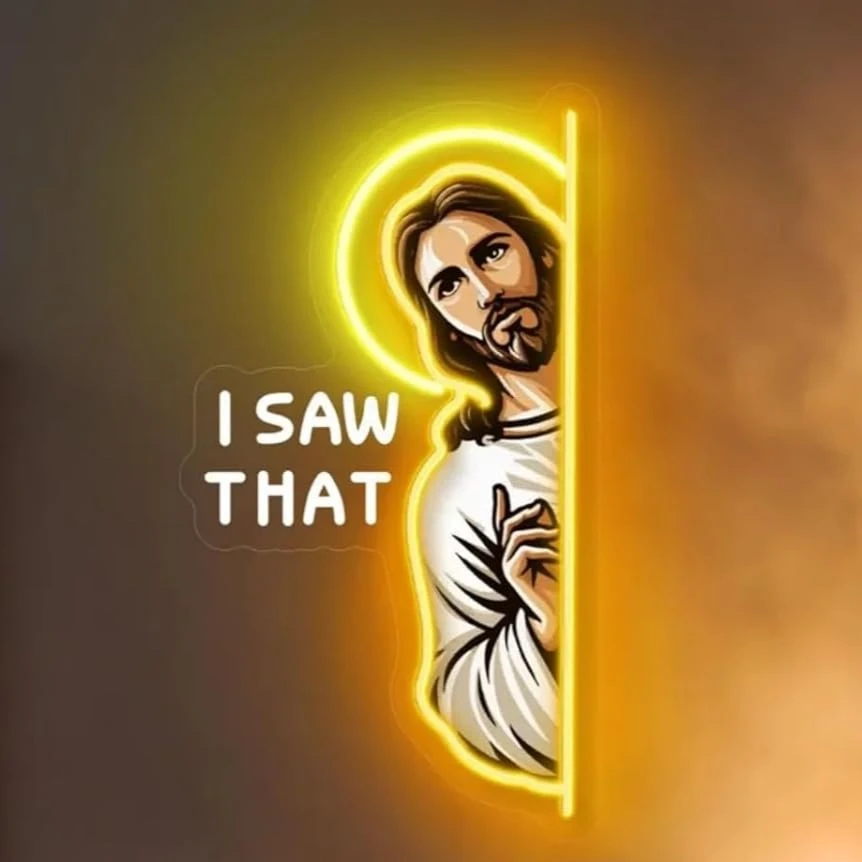 Jesus LED Neon Sign I Saw That - Outdoor Lighting Restaurant avaliação e preço