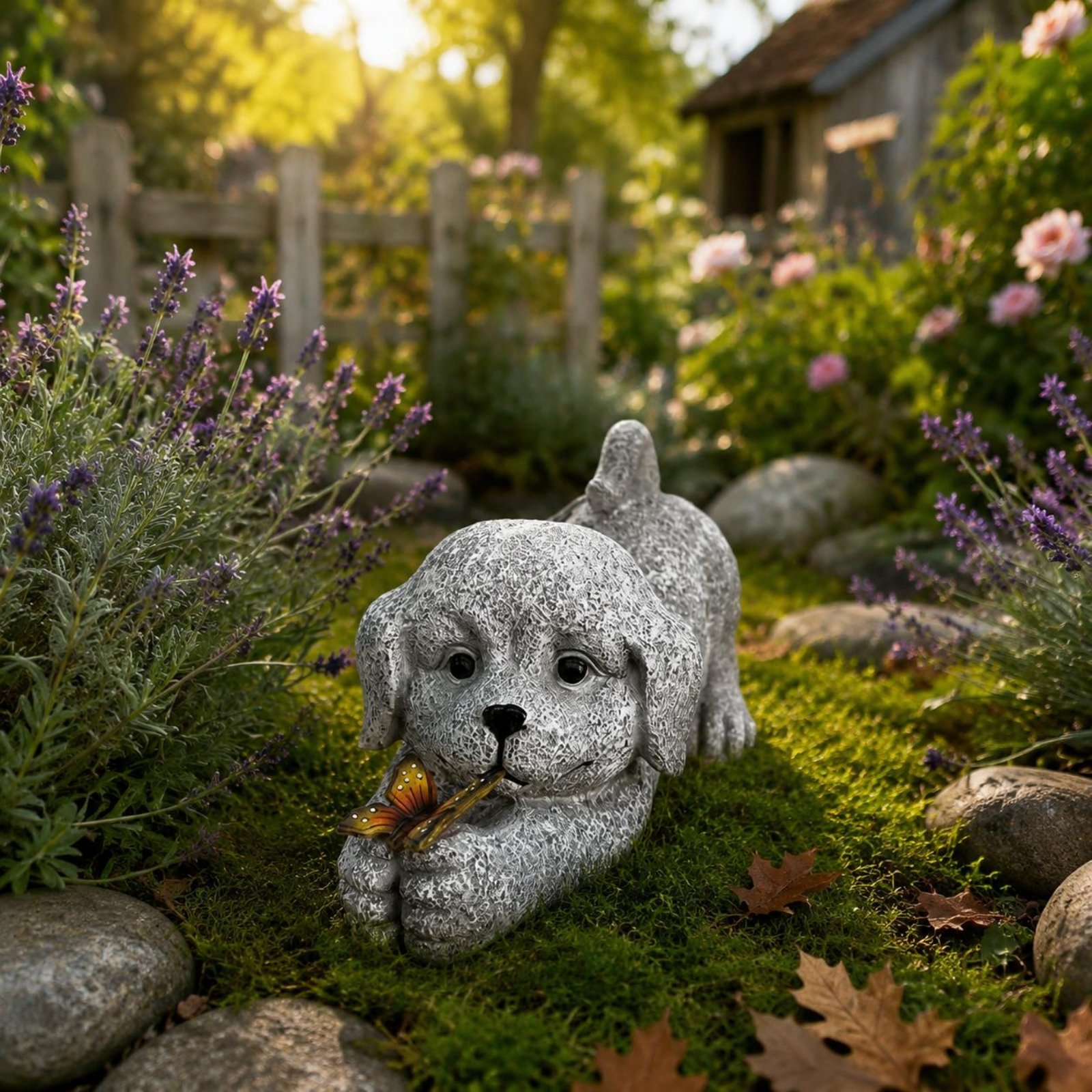 Solar Dog Statue Resin Craft S - Outdoor Lighting Wire avaliação e preço