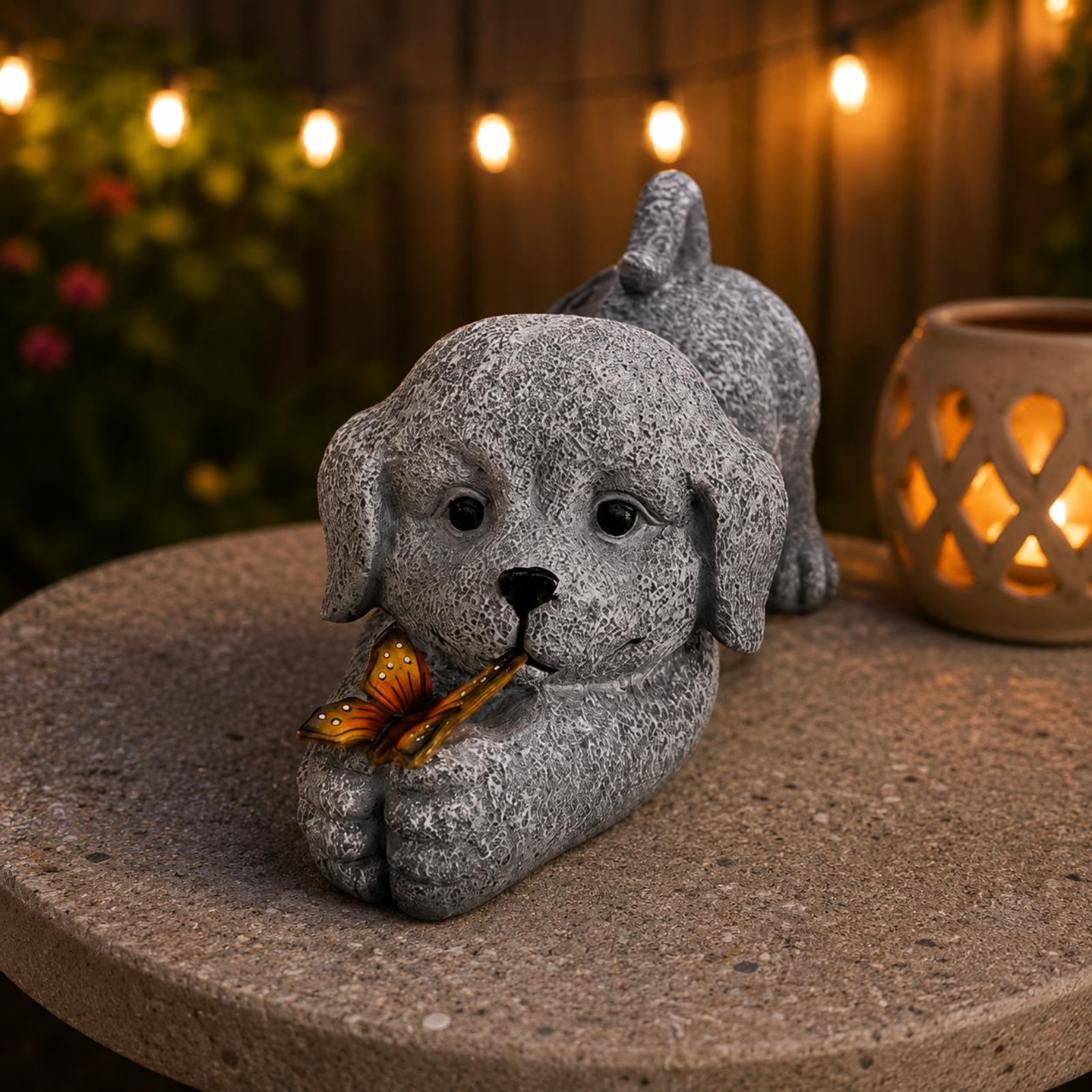 Solar Dog Statue Resin Craft S - Outdoor Lighting Wire avaliação e preço