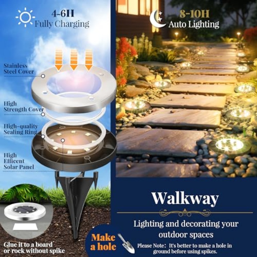 Solar Ground Lights Solar Ligh - Outdoor Lighting And Landscape avaliação e preço