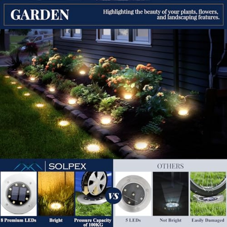 Solar Ground Lights Solar Ligh - Outdoor Lighting And Landscape avaliação e preço
