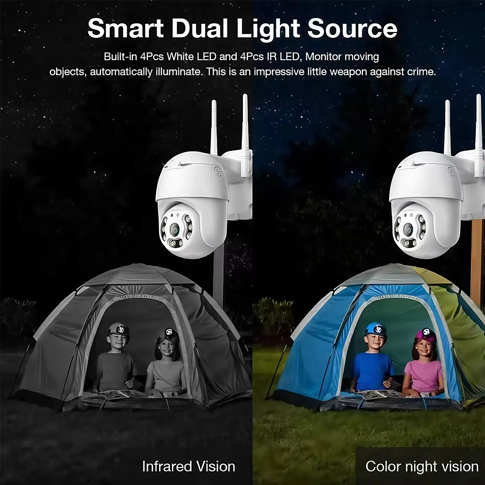 3MP HD WiFi PTZ Outdoor Securi - Outdoor Lighting Under Roof avaliação e preço