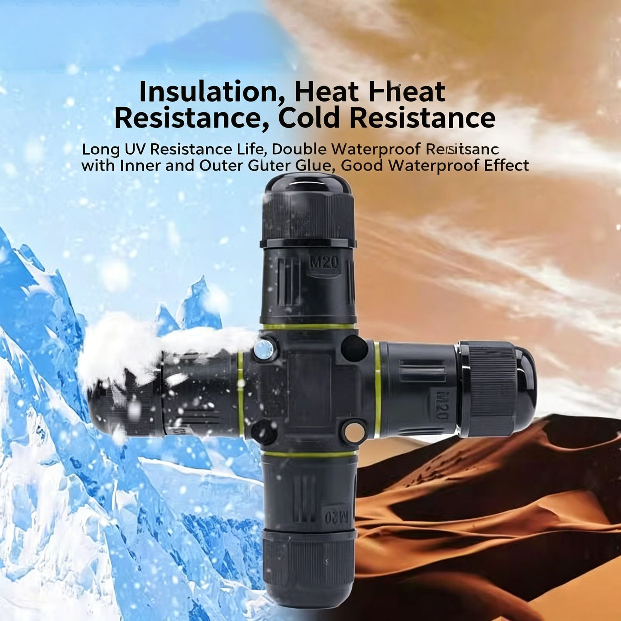 IP68 4-Way Cross Waterproof Co - Outdoor Lighting Wire Connectors avaliação e preço
