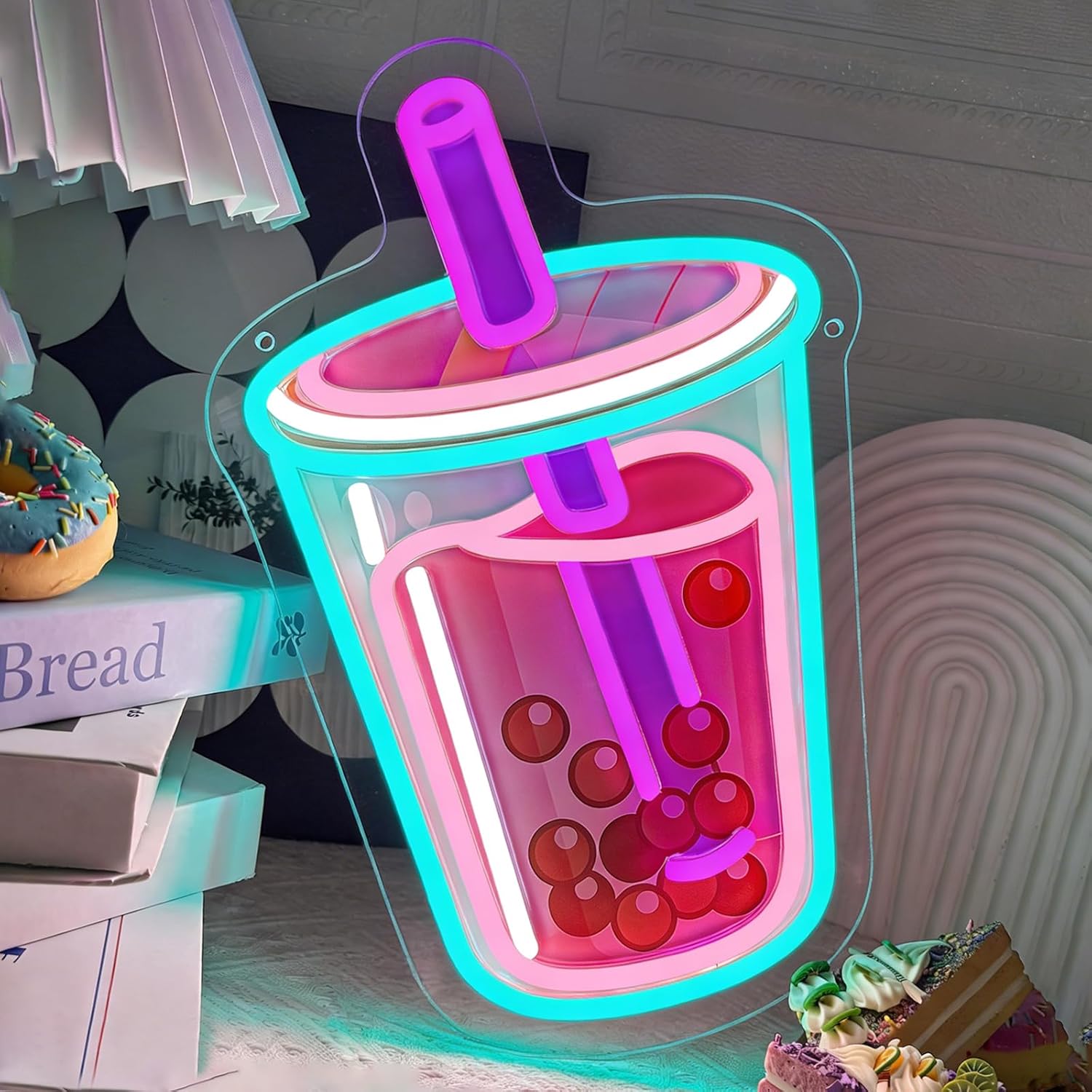 Bubble Tea Neon Sign USB Power - Outdoor Lighting Restaurant avaliação e preço
