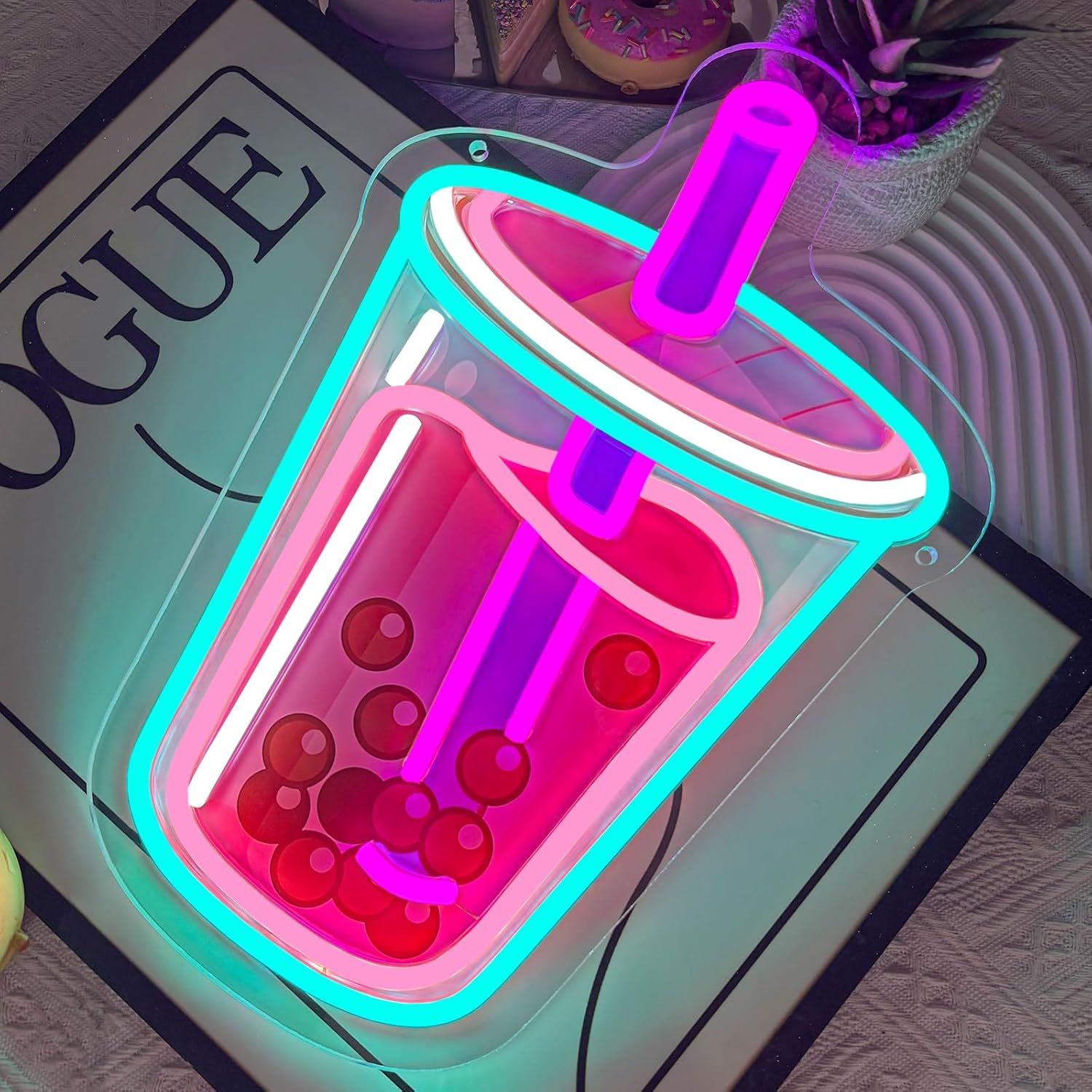 Bubble Tea Neon Sign USB Power - Outdoor Lighting Restaurant avaliação e preço