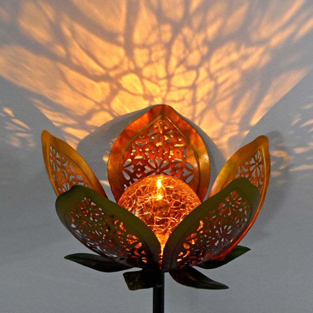 Lotus Shaped Solar Powered Lam - Outdoor Lighting Ground Fixtures avaliação e preço